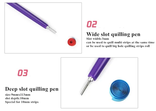 Ashata Economic 10Pcs Papercarft Plastic Slotted Paper Quilling Tools DIY  HandCraft Curling Pen New, Quilling Tool, Slotted Quilling Tool