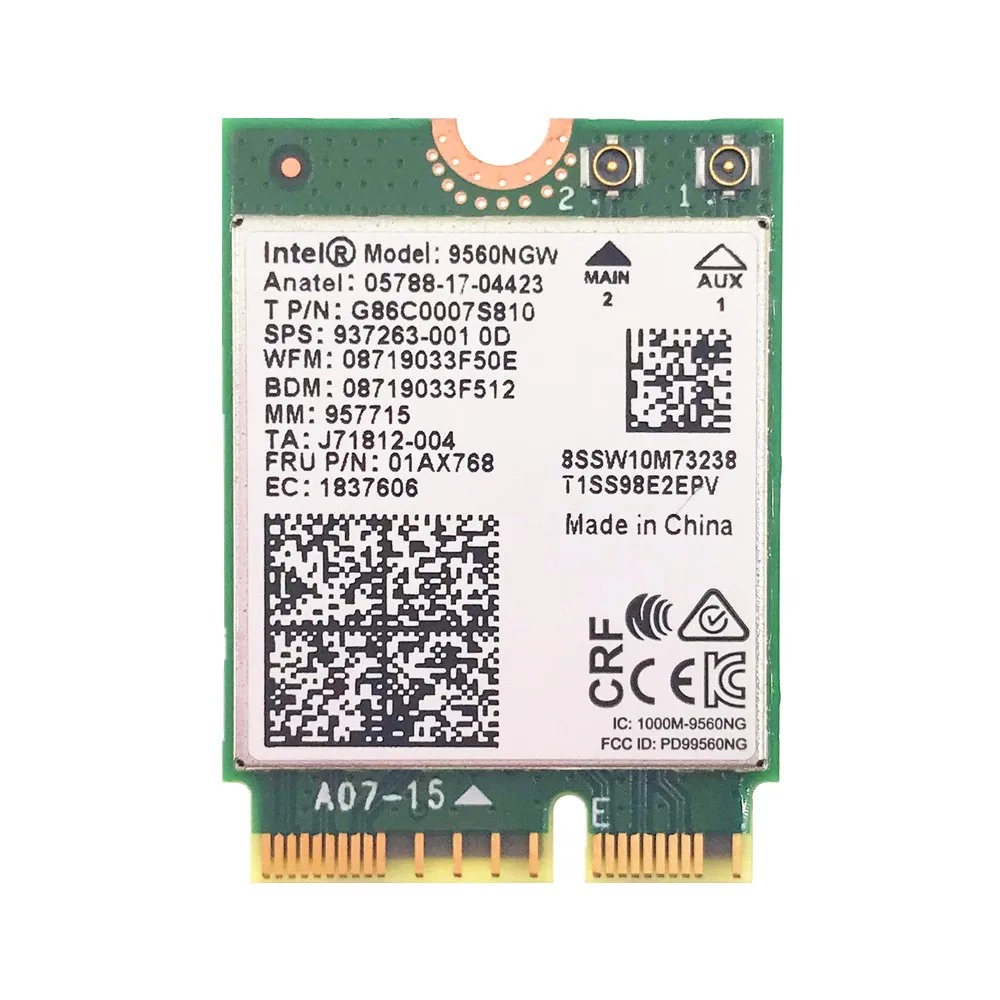 С 2 антеннами Intel AC 9560 9560NGW 1 73 Гбит/с беспроводная карта M2 CNVi 802.11ac Bluetooth 5 0 для Windows