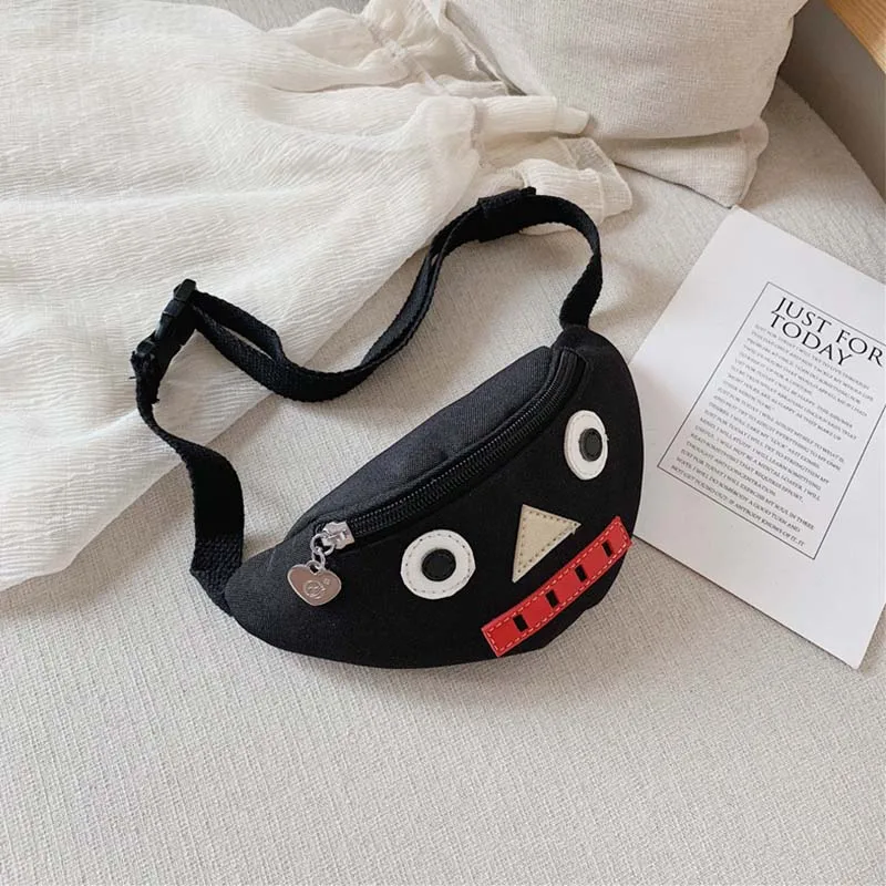 Black Fanny Pack Новая детская сумка, поясные сумки с роботом для детей, нагрудная сумка для девочек, милая забавная сумка, вместительная сумка с бананом для мальчиков и девочек, сумки через плечо - Цвет: Black Fanny Pack