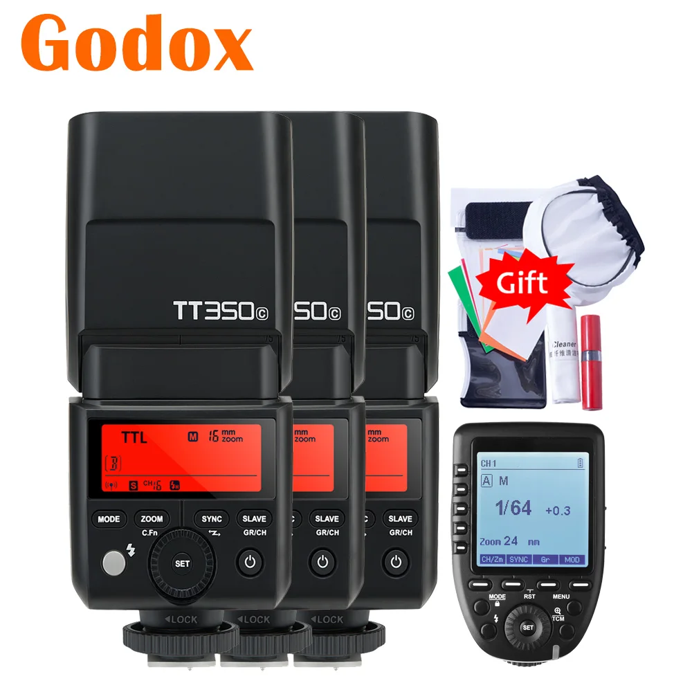 Godox TT350 TT350C 2 4G TTL GN36 HSS вспышка для камеры Xpro-C передатчик триггер Canon 7D 810D 200D 800D 700D 70D