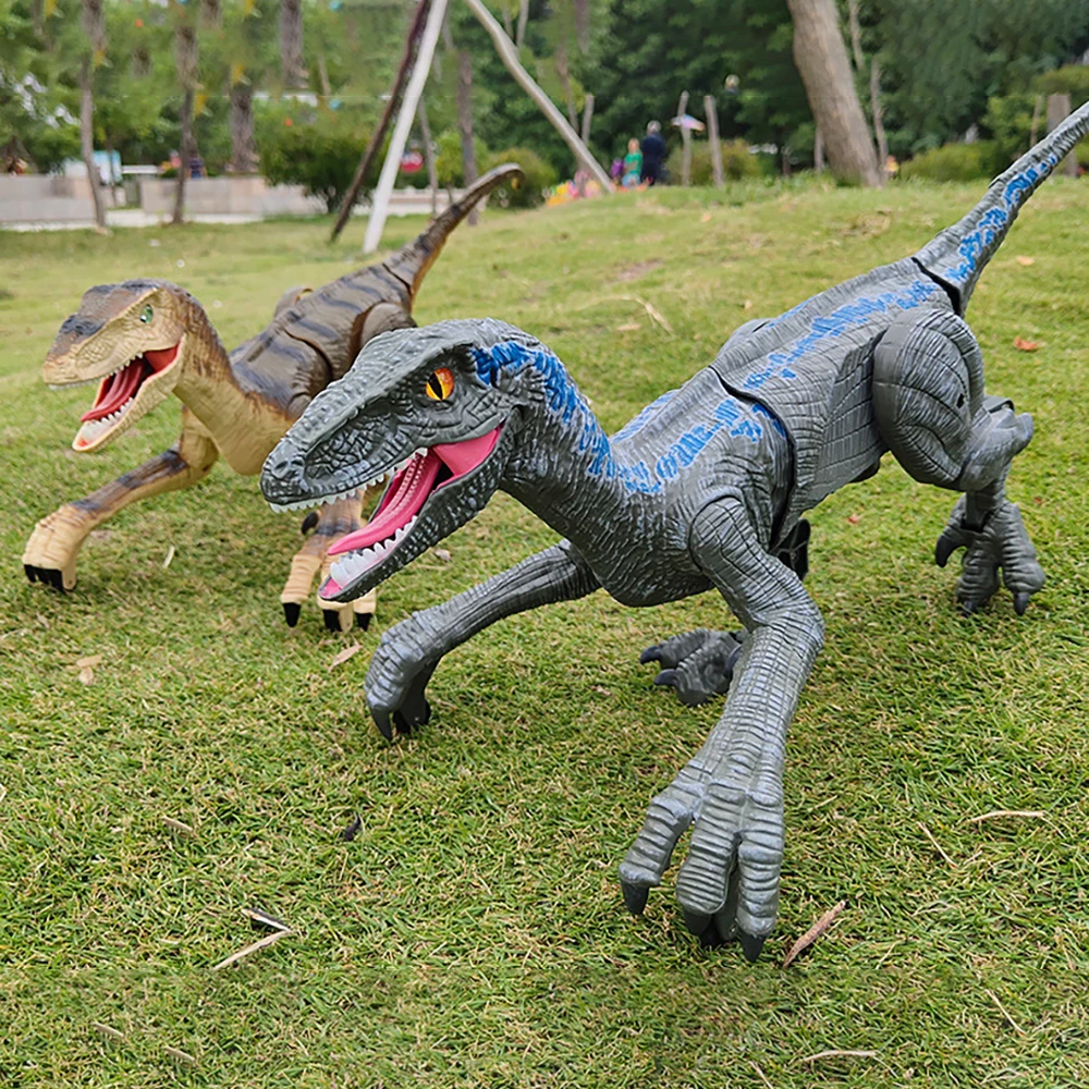 RC Dinosaur Raptor Robot electronic Intelligent 2.4G Remote Control Animals Music Light Toy Electric Toys For Children boys gift 3