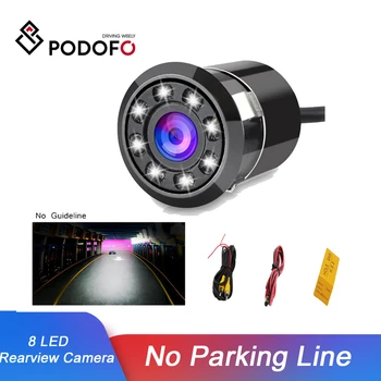 

Podofo Waterproof Car Backup Camera HD Color CCD Rear View Camera 8 LED Night Vision 170 Degree Parking System (No Guide Line)