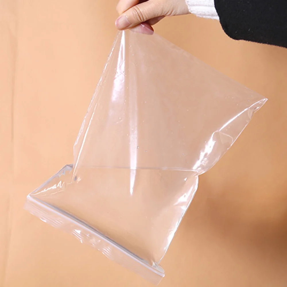 100 Pcs Zipper Closure Bags Clear Food Cereal Storage Package Small Reusable Jewelry Packaging Bag Home Kitchen Organizer