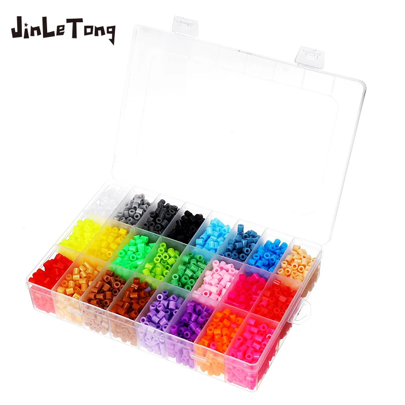 24 Colors 48200pcs 5mm Hama Beads For Kids Lron Fuse Beads Diy Puzzles High Quality Gift Children Toy Model Building Kit