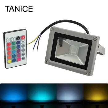 

TANiCE 2Pcs Remote Control 10W RGB LED Lights Gray Shell Waterproof Color Changing LED IP65 Flood Light Outdoor Garden Pond Lamp