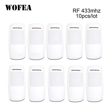 Wofea 무선 모션 감지기, PIR 적외선 센서, 1527 유형 3V 전원, 가정 보안 경보, 433mhz, 로트당 10 개