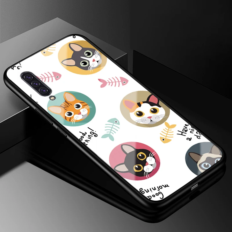 Для samsung A90 5G чехол 6,7 ''закаленное стекло с рисунком Жесткий Чехол для задней панели телефона s для samsung Galaxy A90 5G A 90 силиконовый бампер