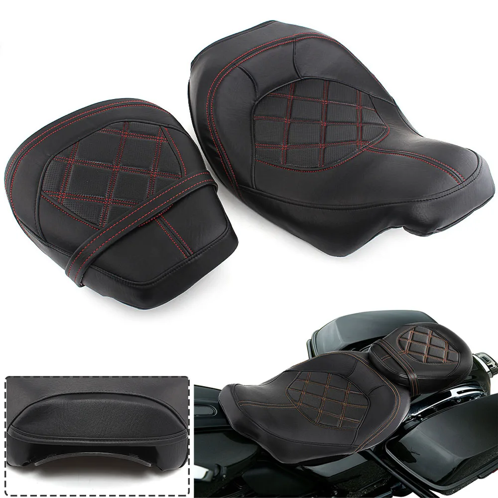 

Black Motorcycle Driver Passenger Seat For Touring FLHT FLHX Street Glide Road King Road Glide Electra Glide 2009-2020