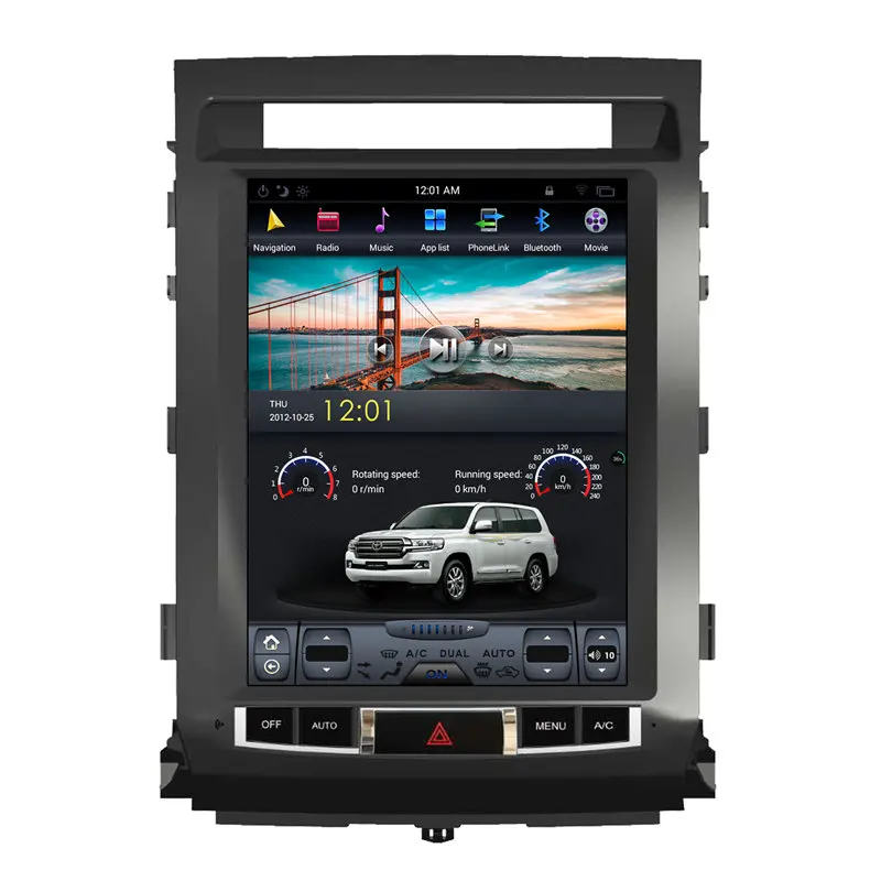 12," Tesla Android автомобильный стерео DVD gps навигатор головное устройство для Toyota Land Cruiser 200 LC200 2008 2009 2010 2011 2012 2013