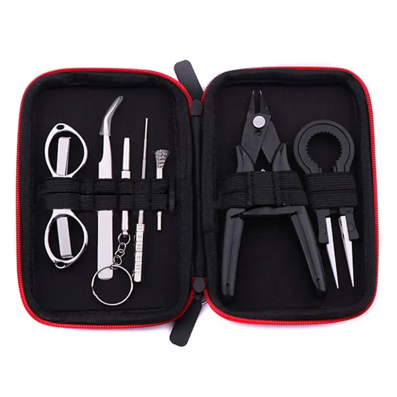 Juego de Herramientas para vaporizador, bolsa de almacenamiento, pinzas de cerámica, tijeras, alicates, accesorios, 1 unidad