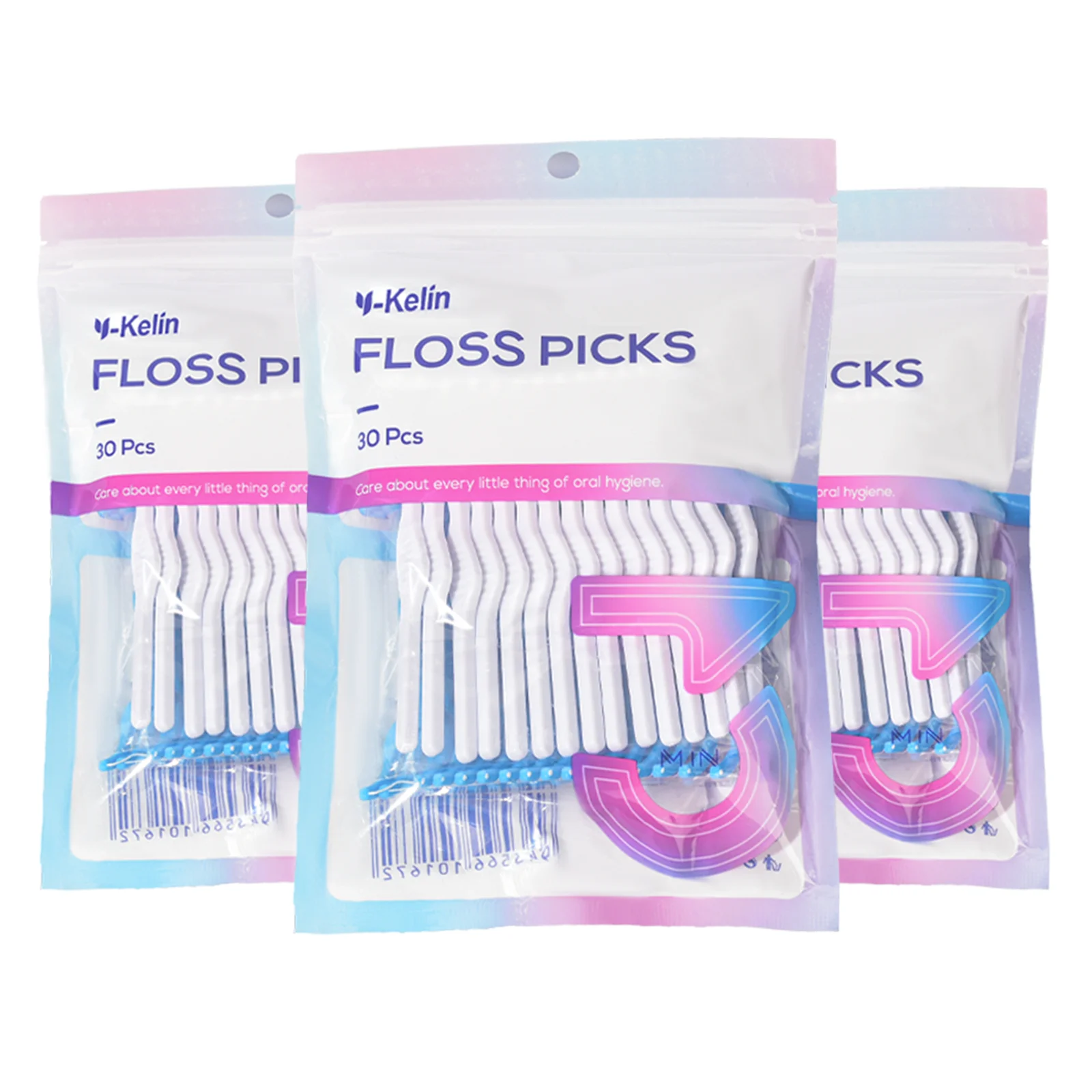 Y-Kelin 30Pcs Disposable Dental Floss Cleaning Tooth Stick Floss Pick Interdental Brush Flosser for Oral Cleaning