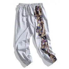 

Sweatpants Women Harajuku Bear Print Wide Leg Pants Streetwear Autumn Stitching Men Casual Pants Korean Fashion Loose Trousers