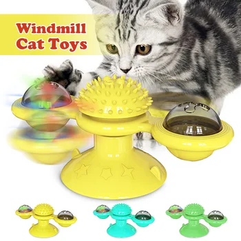 

Windmill Turntable Teasing Cat Toy Scratching Tickle Hair Brush Pet Accessories TUE88