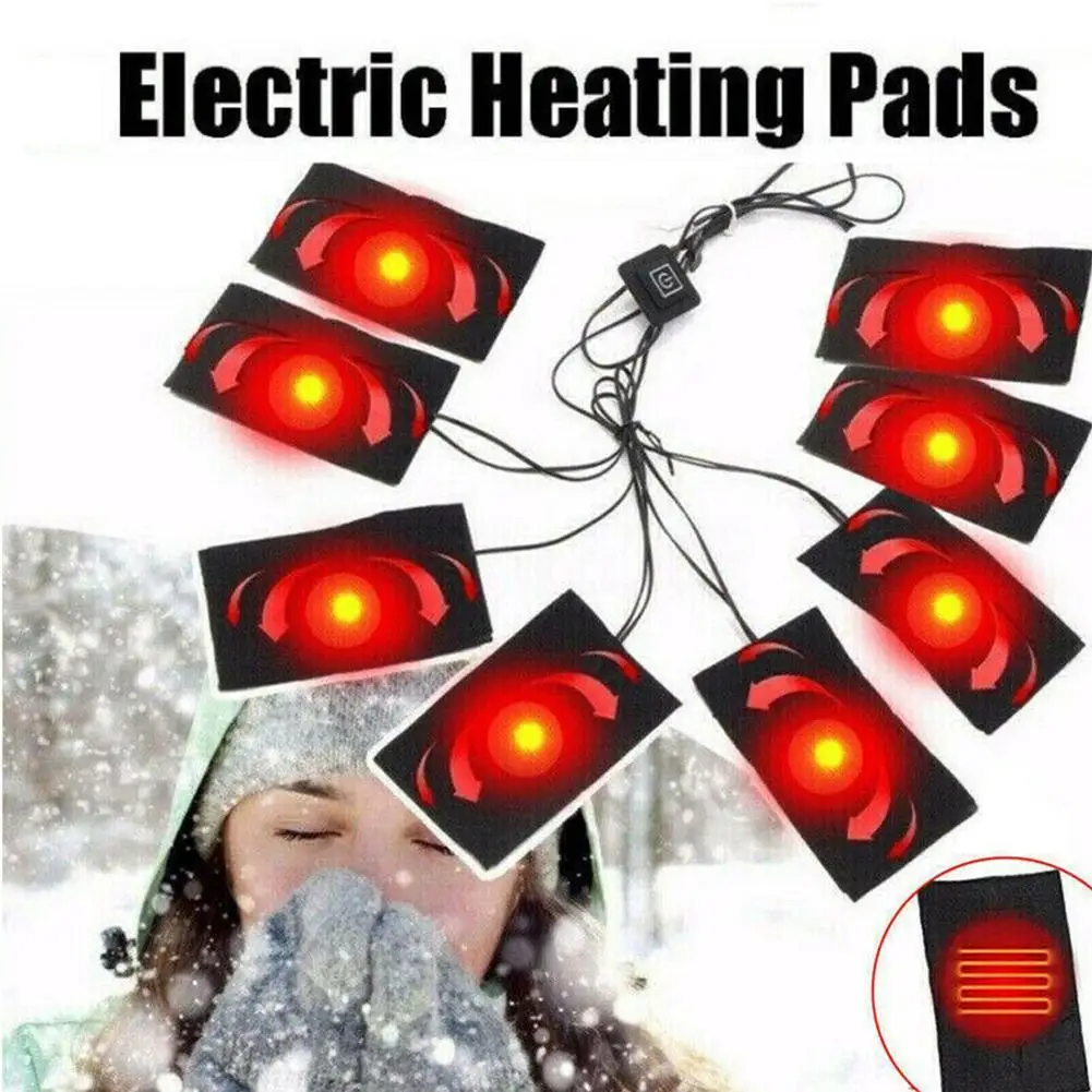 

New 5 in 1 USB heating pad Electric Heating Sheet Heating Pad 3 Warmer Adjustable Gear For Vest Temperature Jacket H7I5