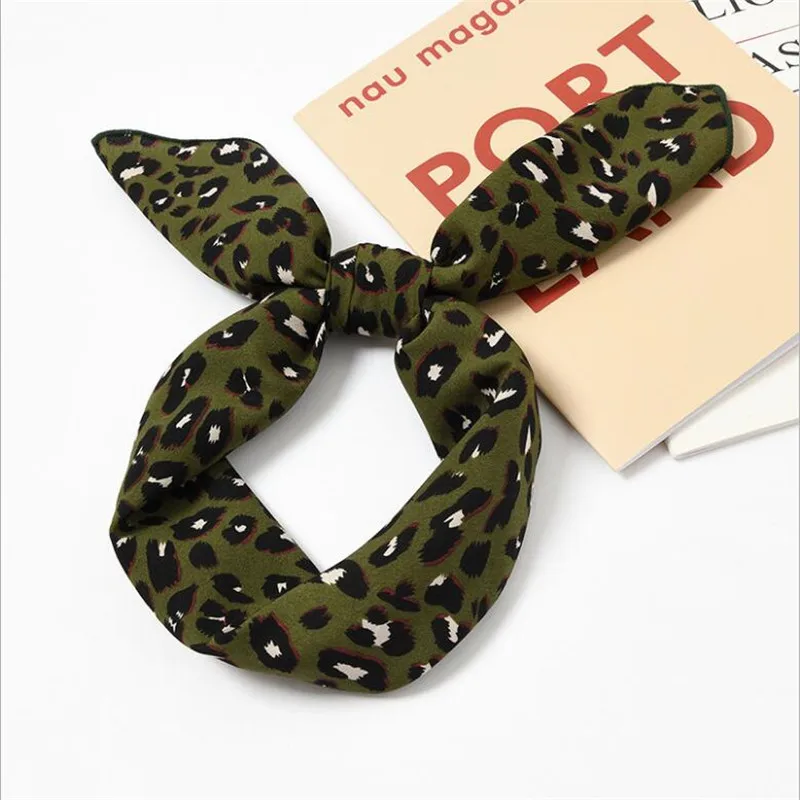 Новинка 90 см Леопардовый принт шикарные уникальные женские шелковые шифоновые шарфы Riband сумка для сумки галстук декоративный шарф удлиненная лента для волос - Цвет: 87