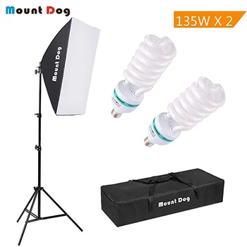 

MountDog 1350W Photography Continuous Softbox Lighting Kit 20"X28" Professional Photo Studio Equipment with 2pc E27 Socket 5500k
