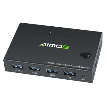 

2-Port Usb Hdmi Kvm Switch Box Usb Hdmi Kvm Switch Box Video Display Usb Switch Splitter Plug And Play