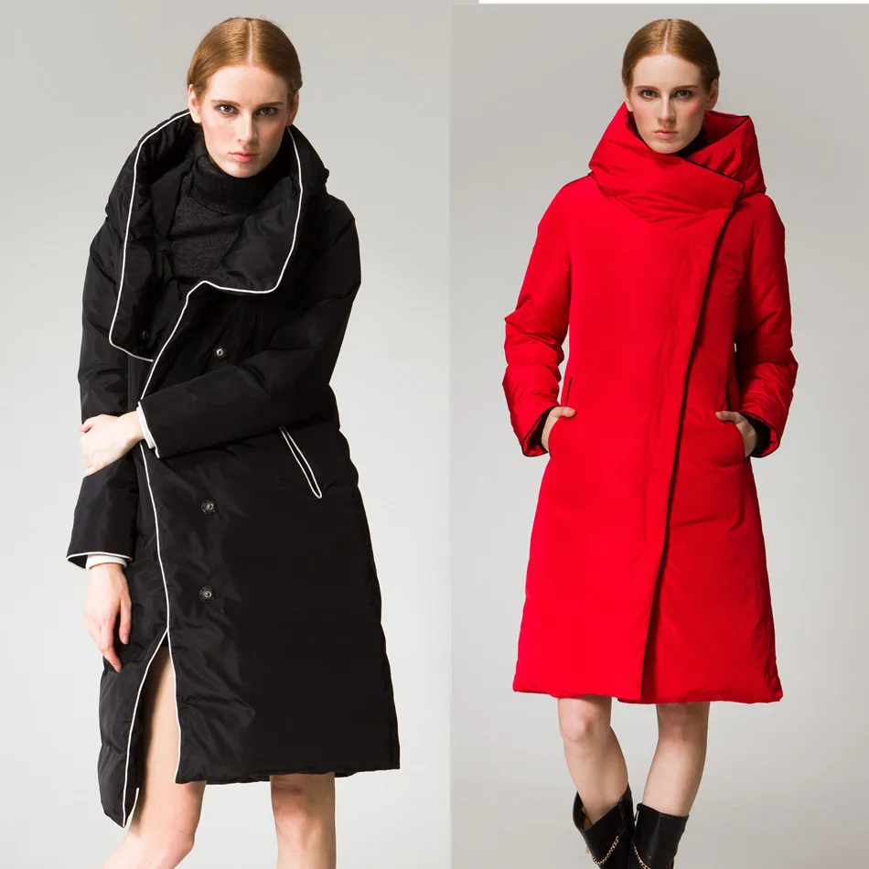 

European Brand Women Dowm Jacket Long parka 2020 Fashion Warm Thick Stand Collar Female Overcoat Plus Szie Hot SaleLX891