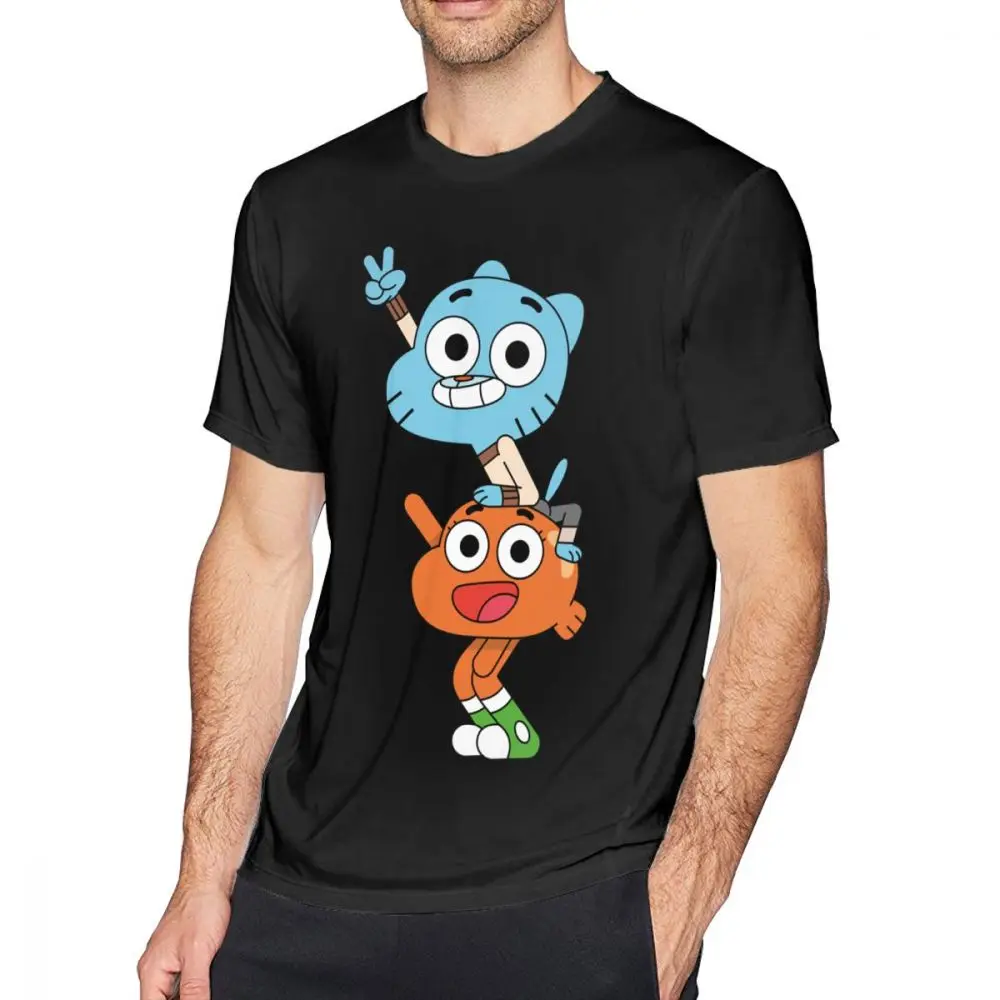 

The Amazing World Of Gumball T Shirt Gumball And Darwin T-Shirt Short Sleeve 6xl Tee Shirt Cute Men Beach 100 Cotton Tshirt