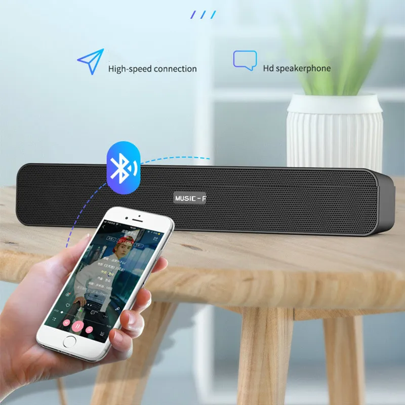 10 Вт Bluetooth Саундбар беспроводная звуковая панель объемный стерео сабвуфер домашний кинотеатр звук поддержка ПК ТВ мобильный телефон U диск TF карта