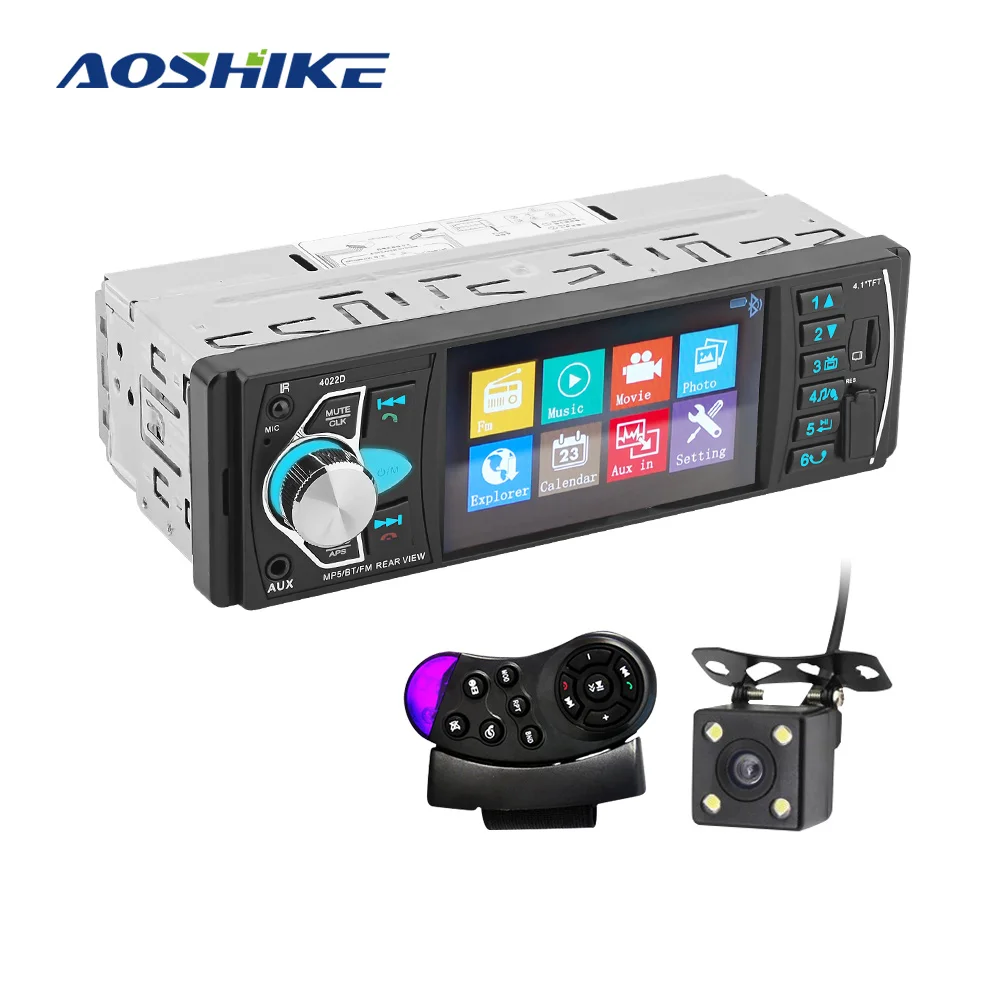 AOSHIKE Автомобильный HD 4 1 дюймов Bluetooth MP5 плеер Реверсивный приоритет FM радио карта