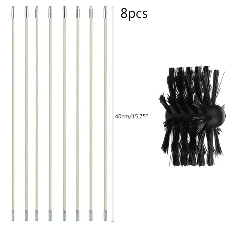 C Щетки дымохода котла набор кистей для промышленной печной котел сушильная машина для очистки сушилка воздуховодов Набор инструментов 4/6/8/12 шт - Цвет: C