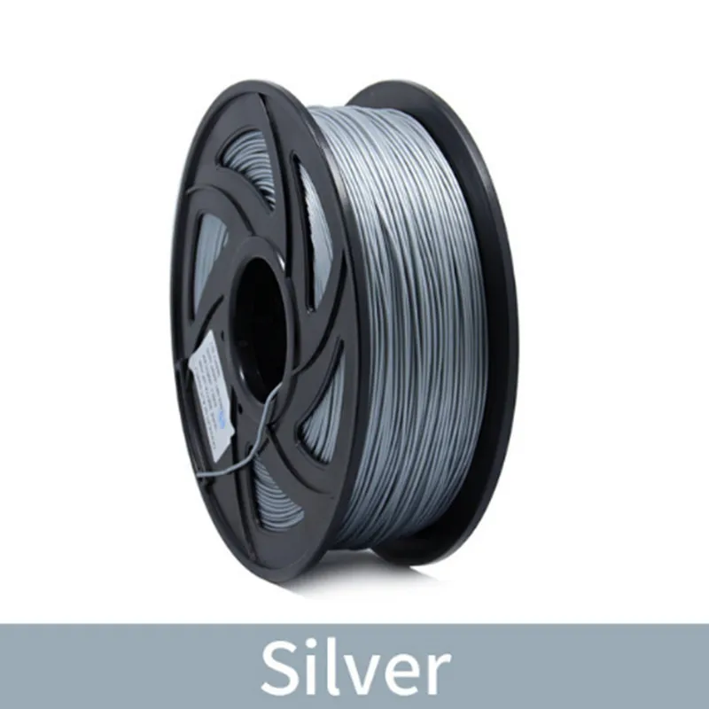 Silver 1 кг 1,75 мм PLA Синтетическая нить печати красочные материалы для 3D-принтеры накаливания экструдер ручка Радуга Пластик аксессуары цвета красный, серый - Цвет: Silver