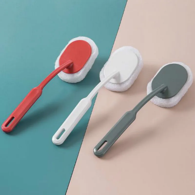 

Kitchen Cleaning Bathroom Toilet Glass Wall Cleaning Bath Brush Plastic Handle Sponge Bottom Bathtub Brush Window Cleaner