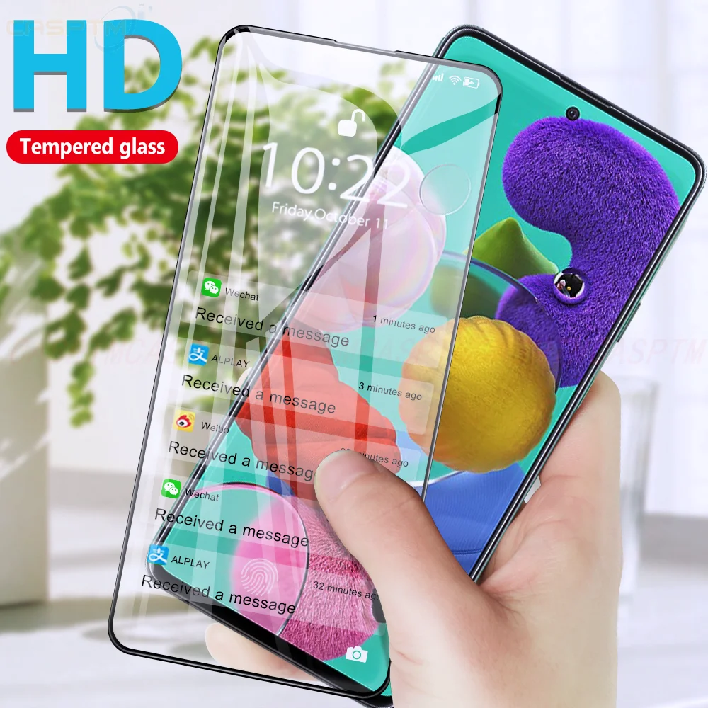 Закаленное стекло с полным покрытием для samsung Galaxy A51 A71 9D Защитная пленка A30 A50 A70 A30S