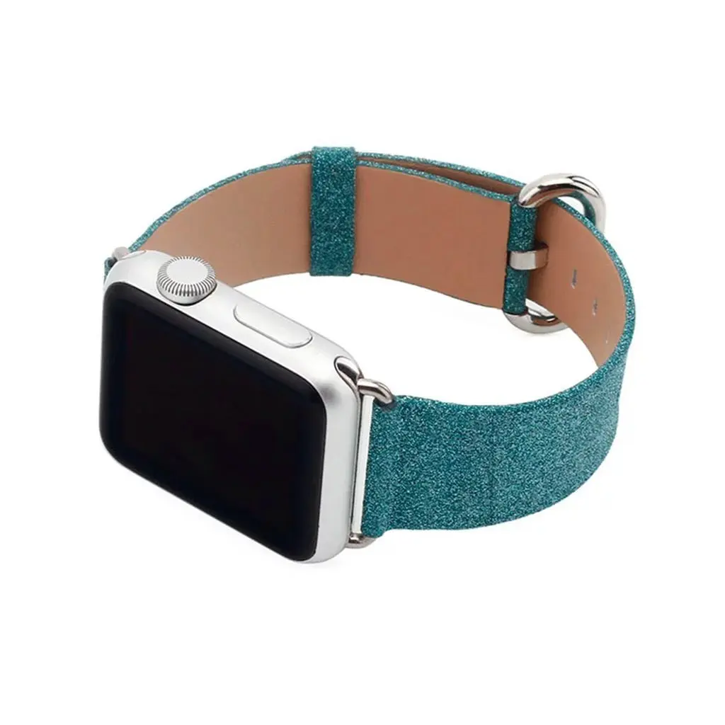 Блестящий кожаный браслет для Apple Watch, 4 ремешка, 40 мм, 44 мм, роскошный браслет, ремешок для iWatch, 38 мм, 42 мм, серия 5, 3, 2, 1