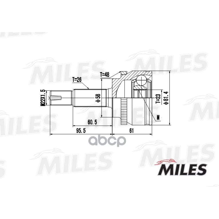 Шрус Toyota Avensis T250/Corolla Ix-X E120/E150 1.4vvti-2.0d-4d 01- Нар. Abs Miles Ga20474 Miles арт. GA20474