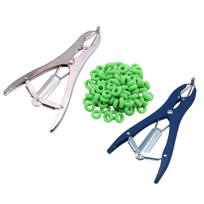 

Free Shipping Pigs And Sheep Castration Pliers +100 Particulate Rubber Ring Castration Device Veterinary Equipment