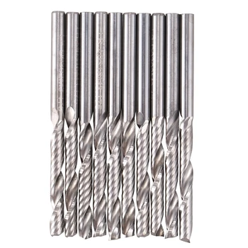 

10 Pcs Shank Spiral Upcut Router Bit 1 Flute End Mill Set Milling Cutter 3.175mm Cutting Single Flute Tungsten Steel Engraving T