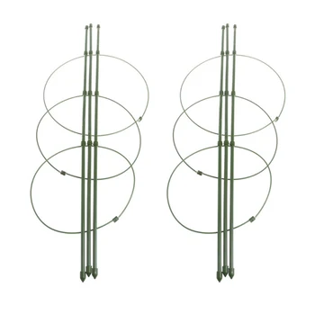 

2pcs Garden Plant Climbing 45cm 60cm Conical Trellis Plastic Coated Steel Potted Plant Vegetables Support Frame Brackets