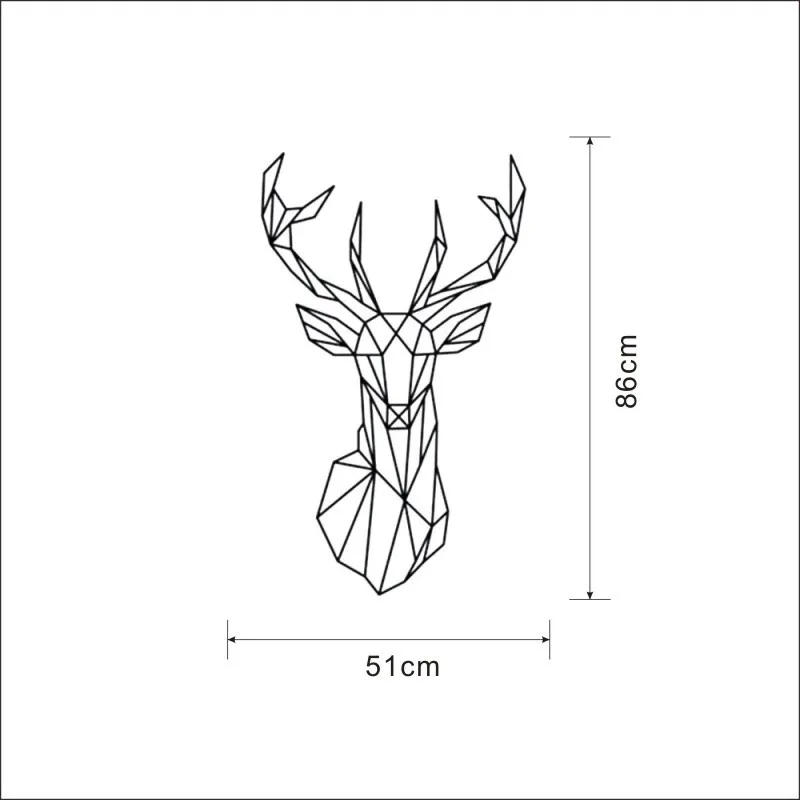 Импортные товары персонализированные и креативные геометрические оленьи головы поколения настенные наклейки напрямую от производителя продажи Removabl