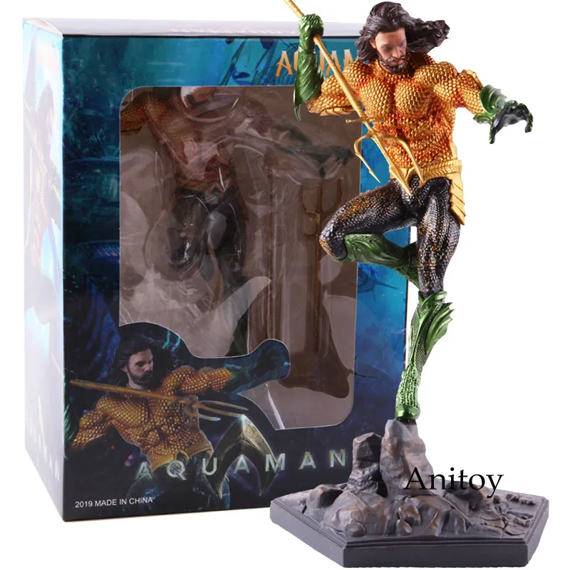 with colorful box Iron Studio Justice League Аквамен Артур Карри фигурка ПВХ Коллекционная модель игрушки украшение кукла - Цвет: with colorful box