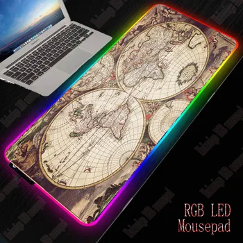 

XGZ World Map RGB Large Gaming Mouse Pad Gamer Led Computer pad Big Mat with Backlight for Keyboard Desk For LOL