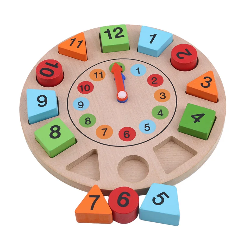 Деревянные развивающие часы игрушки бусины для детей шнуровка Монтессори отрезная игрушка животное кролик деревянные игрушки Цифровые геометрические часы