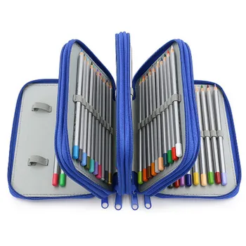 

72 Holes 4 Layers Handy PU School Storage Case Zipper Large Capacity Colored Pencil Bag Student Gift Art Supplies