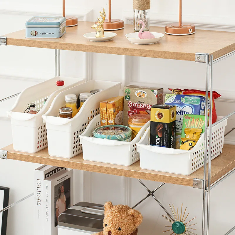 

Cabinet Storage Basket with Wheels Desktop Plastic Kitchen Bathroom Sundries Cosmetics Organizer Storage Boxes Container