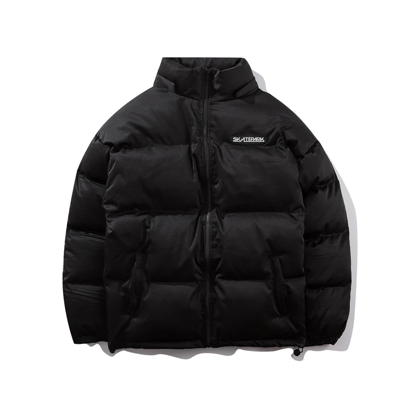 2019 зимние мужские парки пуховые одноцветные с рукавом в полоску капюшоном