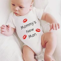 Newborn Baby Clothes Short Sleeve Boy Clothing Mommy's New Man Design 100% Cotton Rompers De Bebe Costumes Black 3