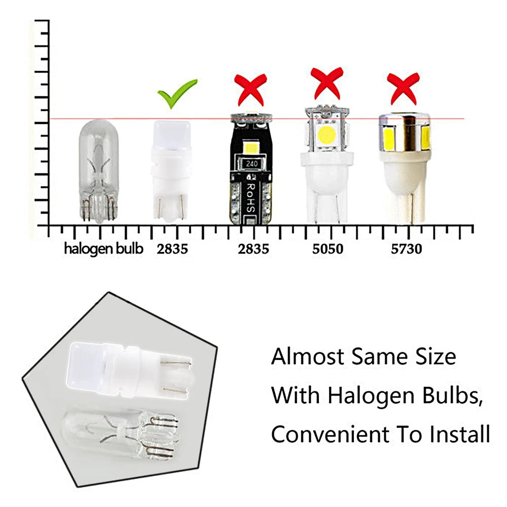 Светодиодсветильник лампы Bevinsee T10 T8 T12 T15 194 175 168 22835 SMD для передних фар парковочные