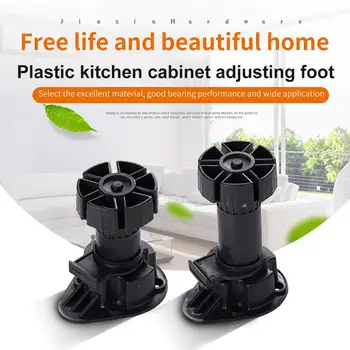 

4pcs Bed Cabinet Foot Adjustable Height Furniture Cupboard Leg Black Thickened ABS Sofa Modern Home Furniture Accessories