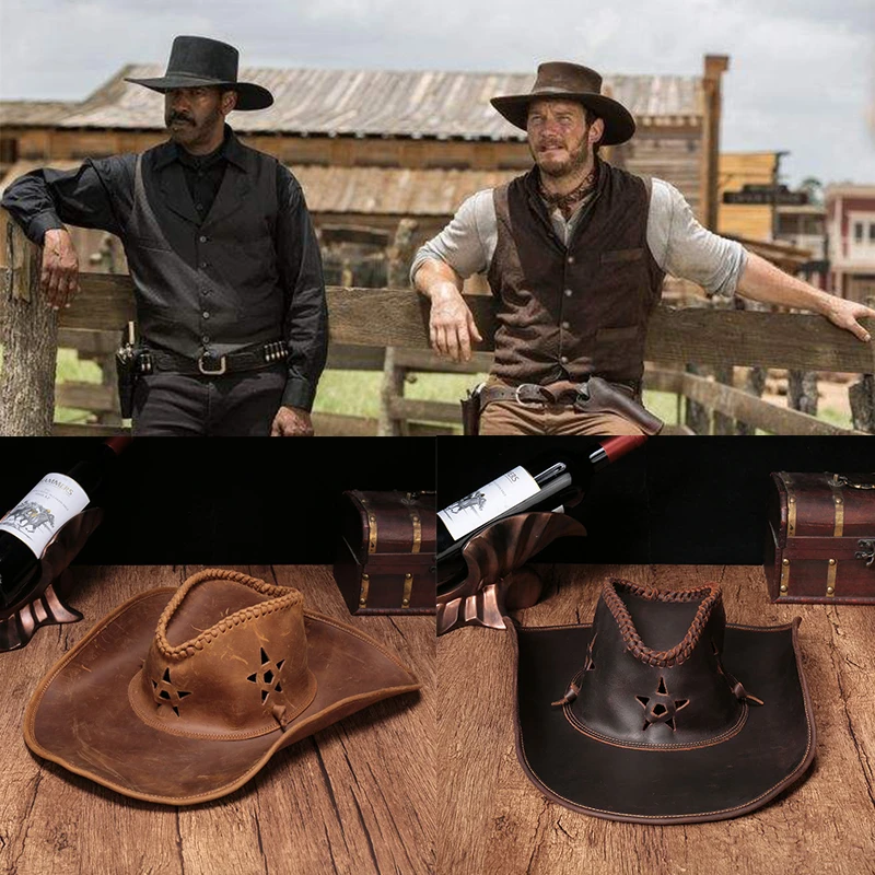 Leather cowboy hats men Clearance