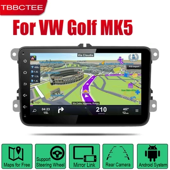 شراءجهاز Gps أندرويد للسيارة نافي لفولكس واجن VW Golf MK5 2005 2006 2007 2008 لاعب والملاحة WiFi BT Mulitmedia نظام الصوت