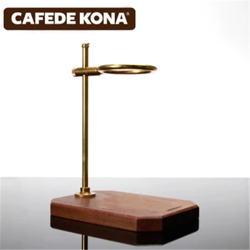 

CAFEDE KONA Filter Cup Holder Hand Punch Coffee Holder Walnut and Pure Copper Coffee Holder