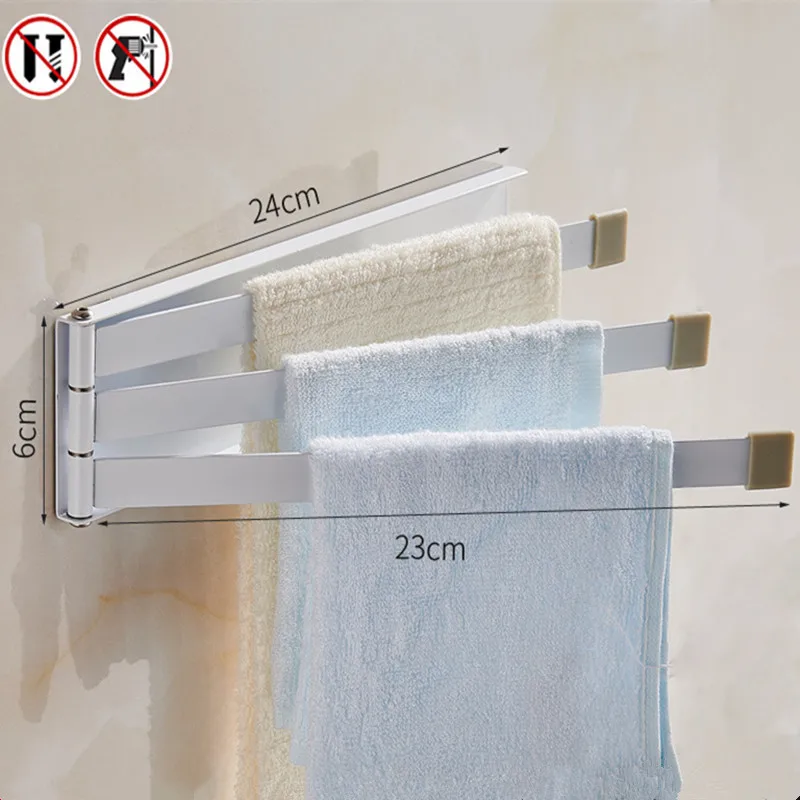 Складная вешалка для полотенец Настенная алюминиевая полка для мочалки вращающаяся вешалка держатель Кухонные принадлежности для ванной комнаты