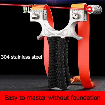 

Stainless Steel High-power Catapult 304 Fast Pressure Slingshot Built-in Clip Laser Aiming Slingshot Suitable for Outdoor Sports