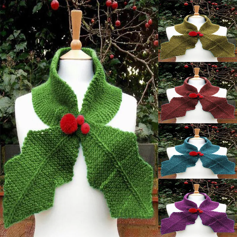 

Multi-Color Wool Scarf Cherry Decorative Leaf Scarf 2020 Winter Scarf High Quality Cashmere Shawls Lady Brand Female Scarf
